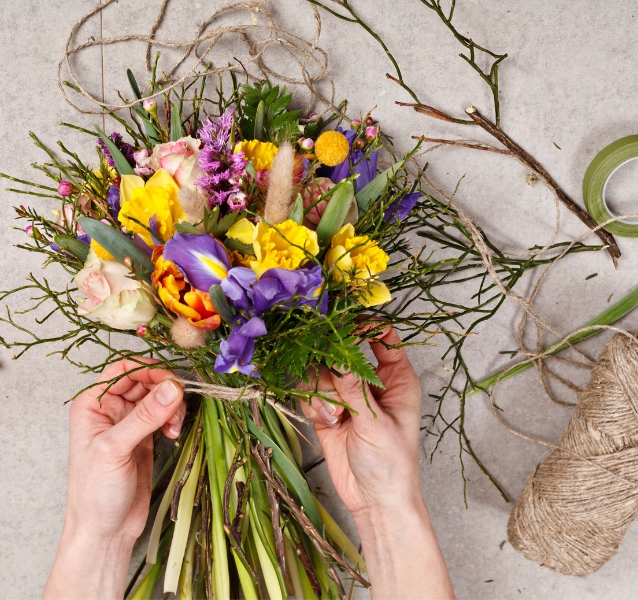 Pakketten met bloemen